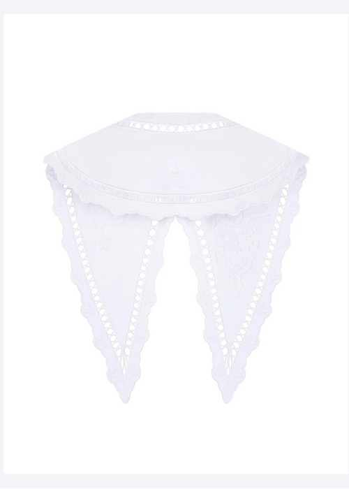 White Cutwork Embroidery Collar Foberini BLOUSEROUMAINE-SHOP.COM