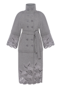 Wool & Cashmere Eyelet Coat "Rose Eclipse Grey"