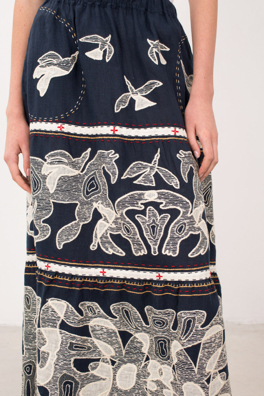 Animal Realm Embroidered Skirt