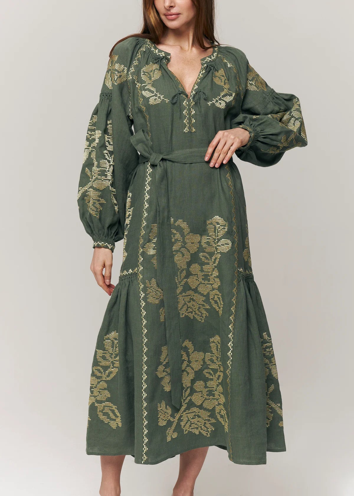 Floral embroidery maxi Dress  Elysian Garden