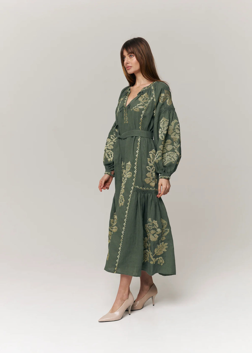 Floral embroidery maxi Dress  Elysian Garden
