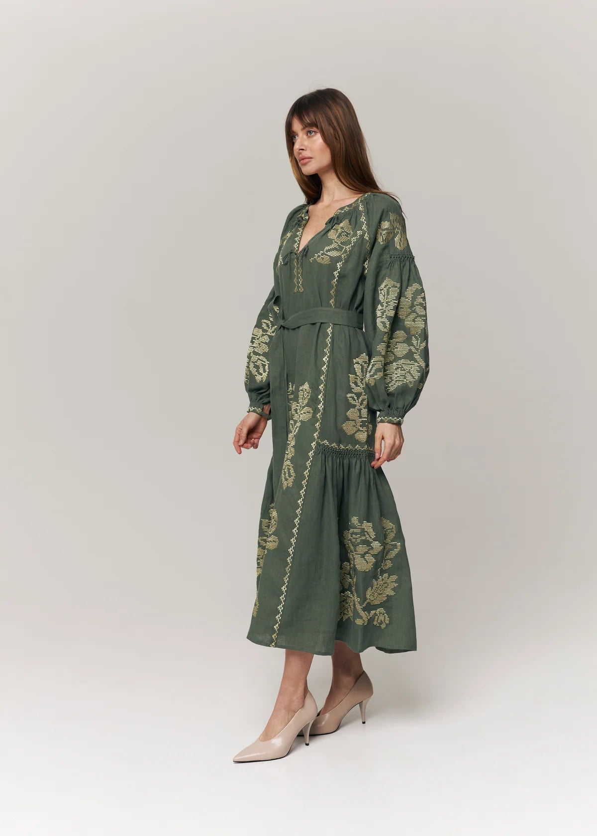 Floral embroidery maxi Dress  Elysian Garden