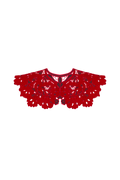 ANNABO Hand-embroidered Richelieu cutwork detachable collar in red BLOUSE ROUMAINE SHOP