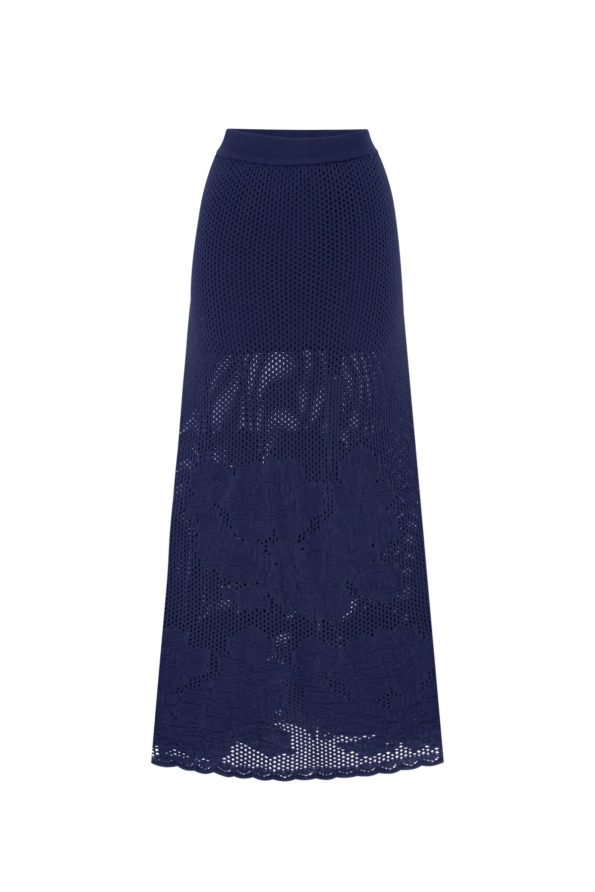 Merino Wool Knitted Maxi Skirt Midnight Rose