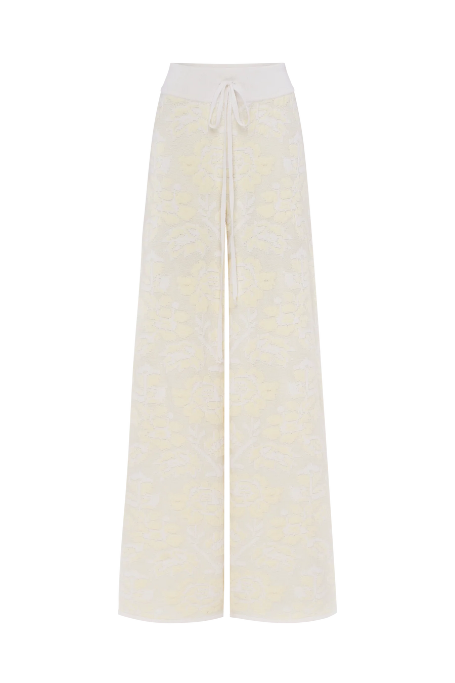 Merino Wool & Cashmere Jacquard Pants 'Pale Rose'
