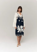 Embroidered Denim Midi Slipdress 'Amber Rose'