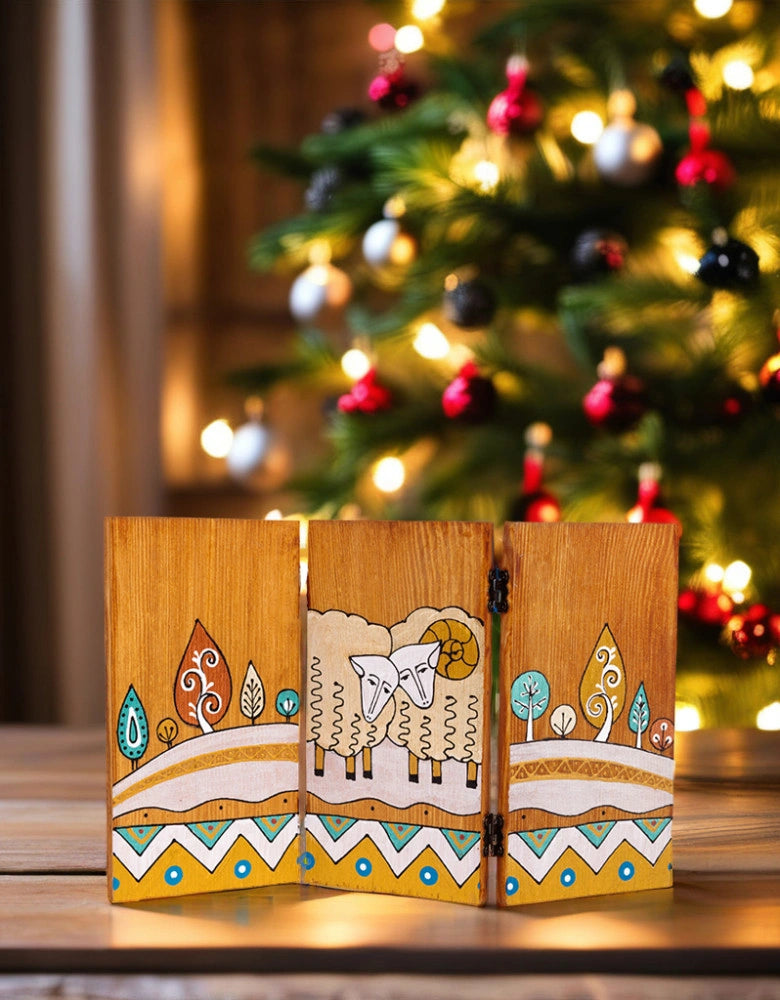 Faltbare Weihnachtskrippe „Zigzag“ – Weihnachtssouvenir