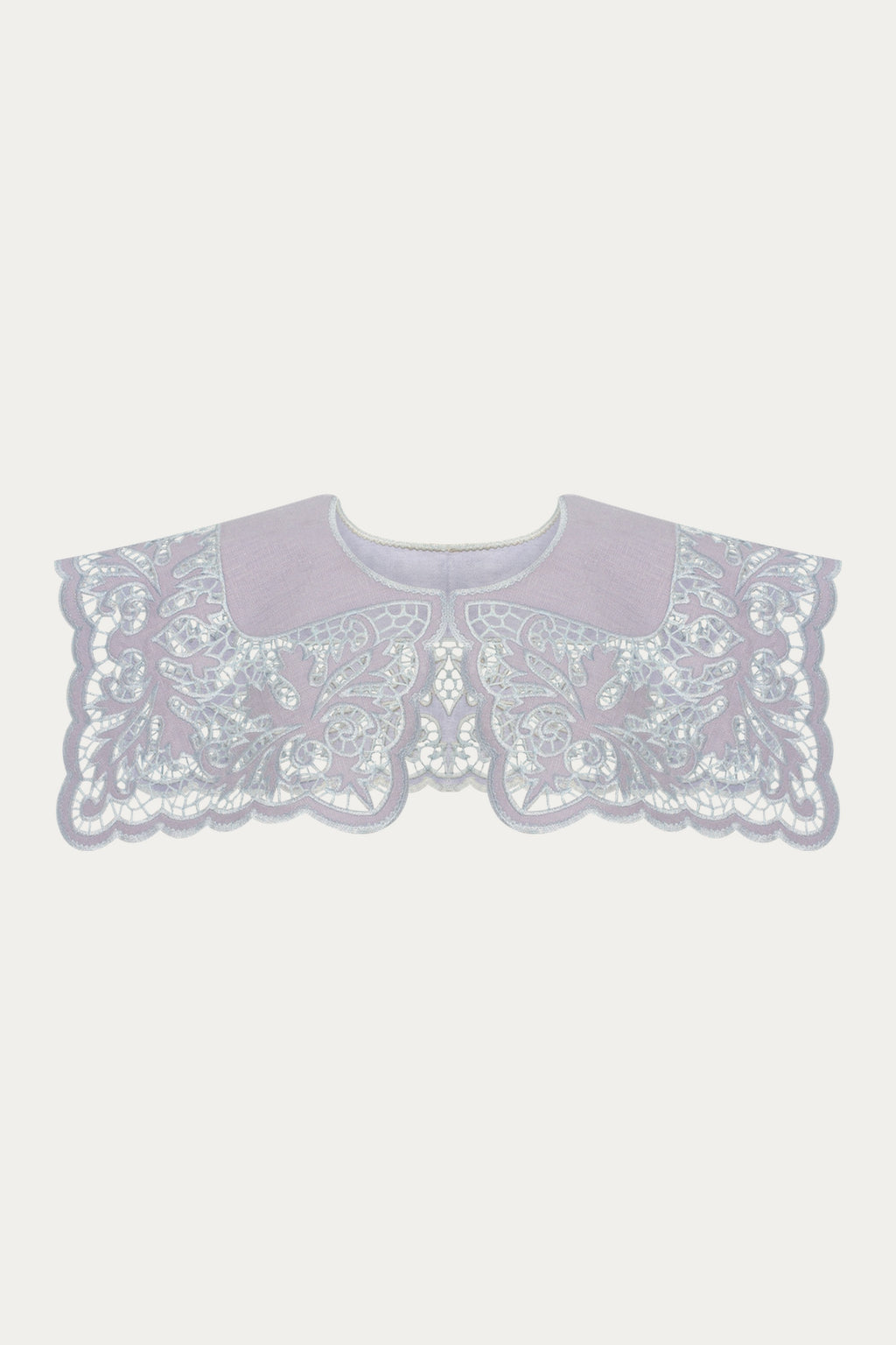 Barvy Richelieu Embroidered Cutwork Collar — Lavender Linen by ANNABO