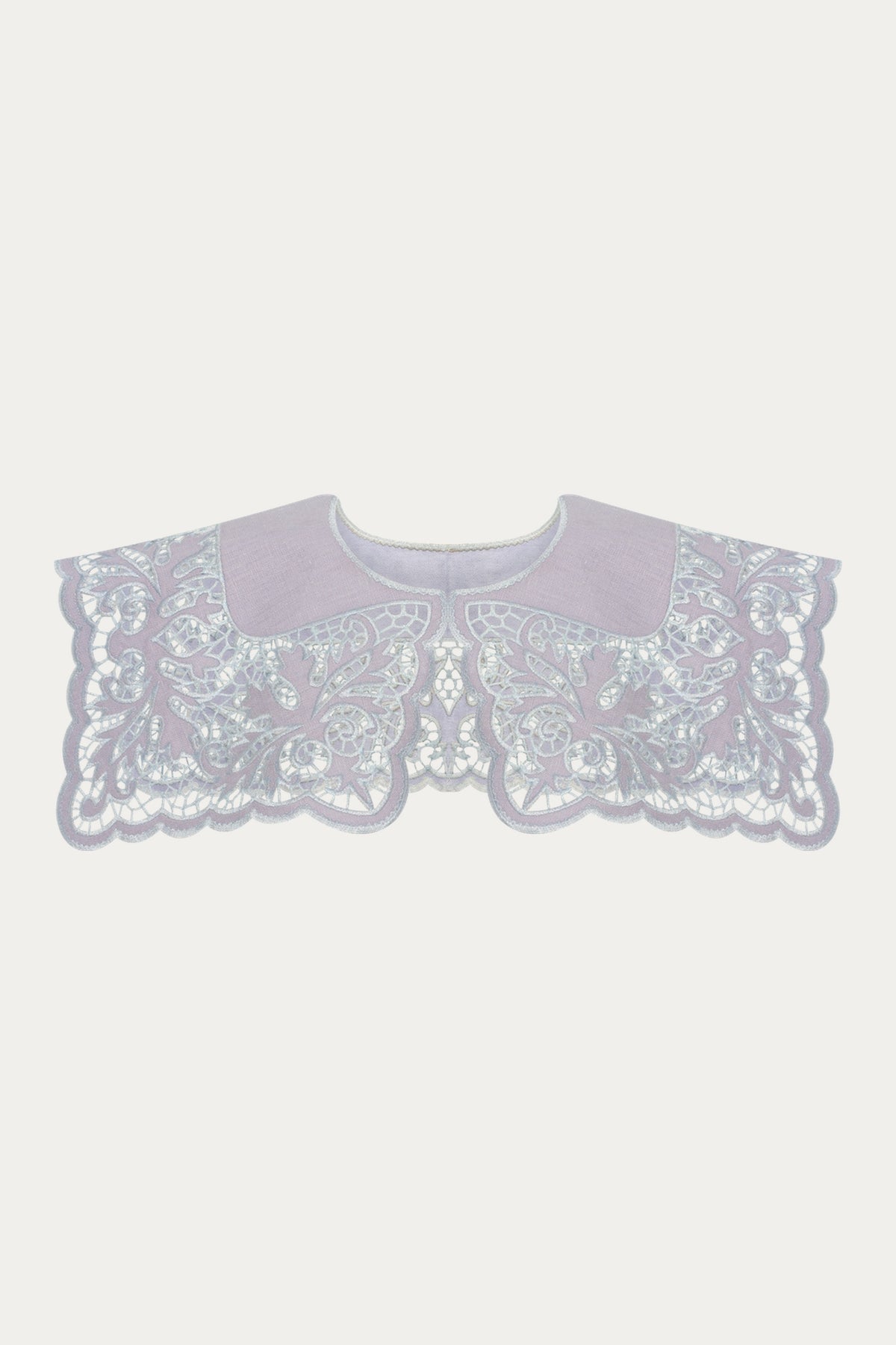 Barvy Richelieu Embroidered Cutwork Collar — Lavender Linen by ANNABO