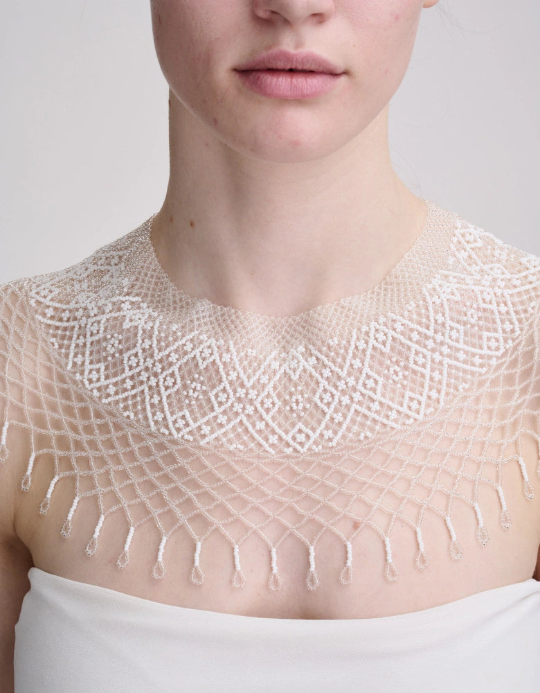 Koza Dereza, Necklace, white, handmade