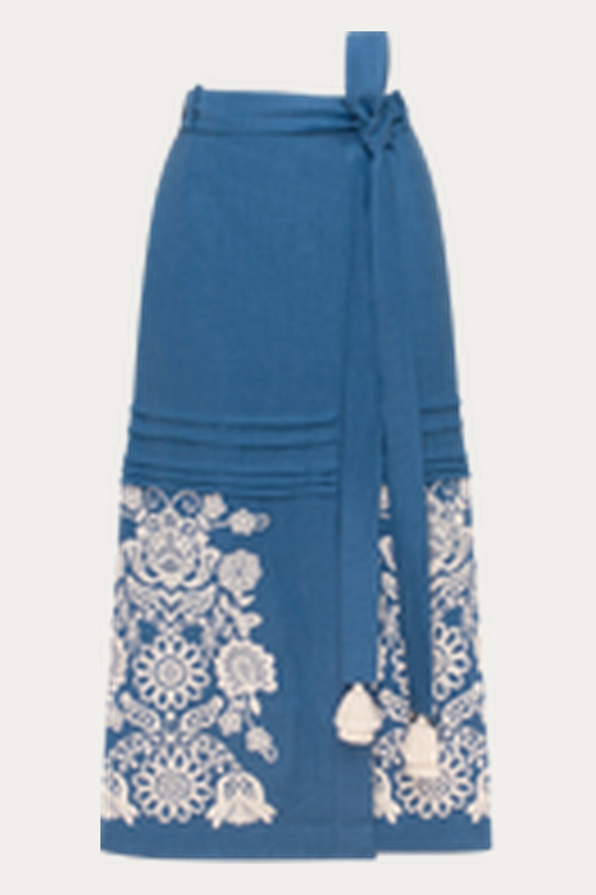 Bijou Blossom Midi Traditional Point Lace embroidery Skirt by ANNABO