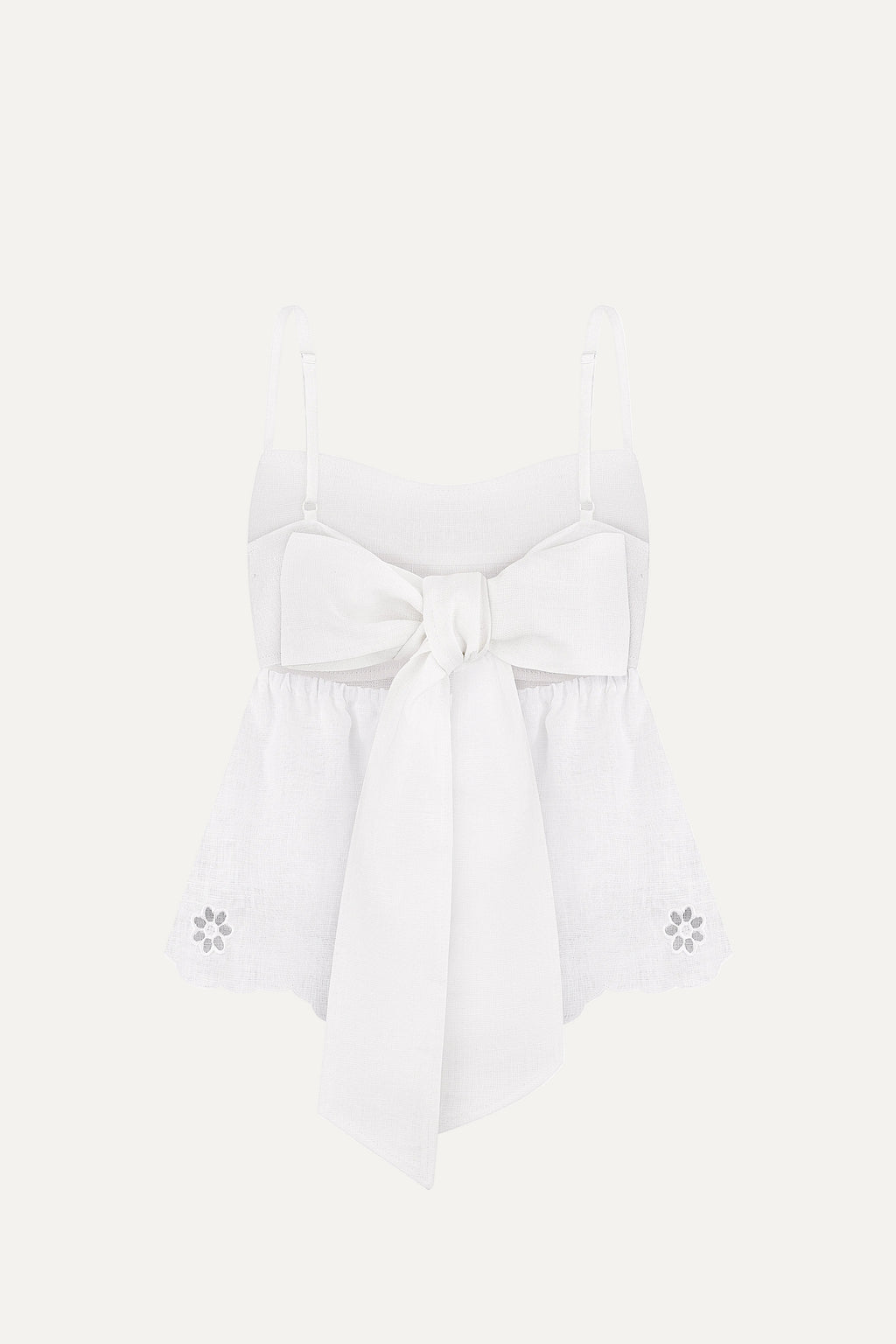 White bow-tie top on a white background