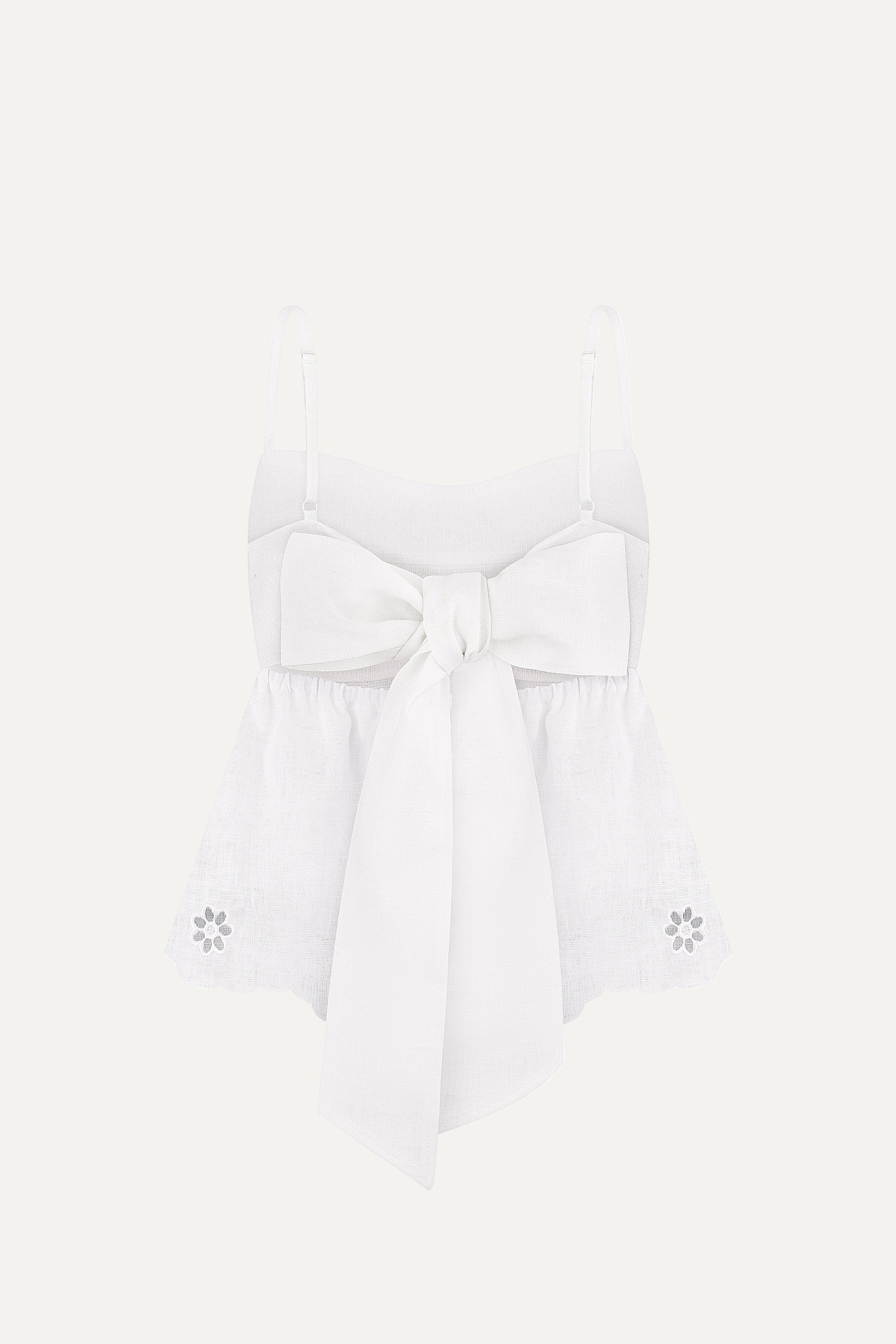 White bow-tie top on a white background