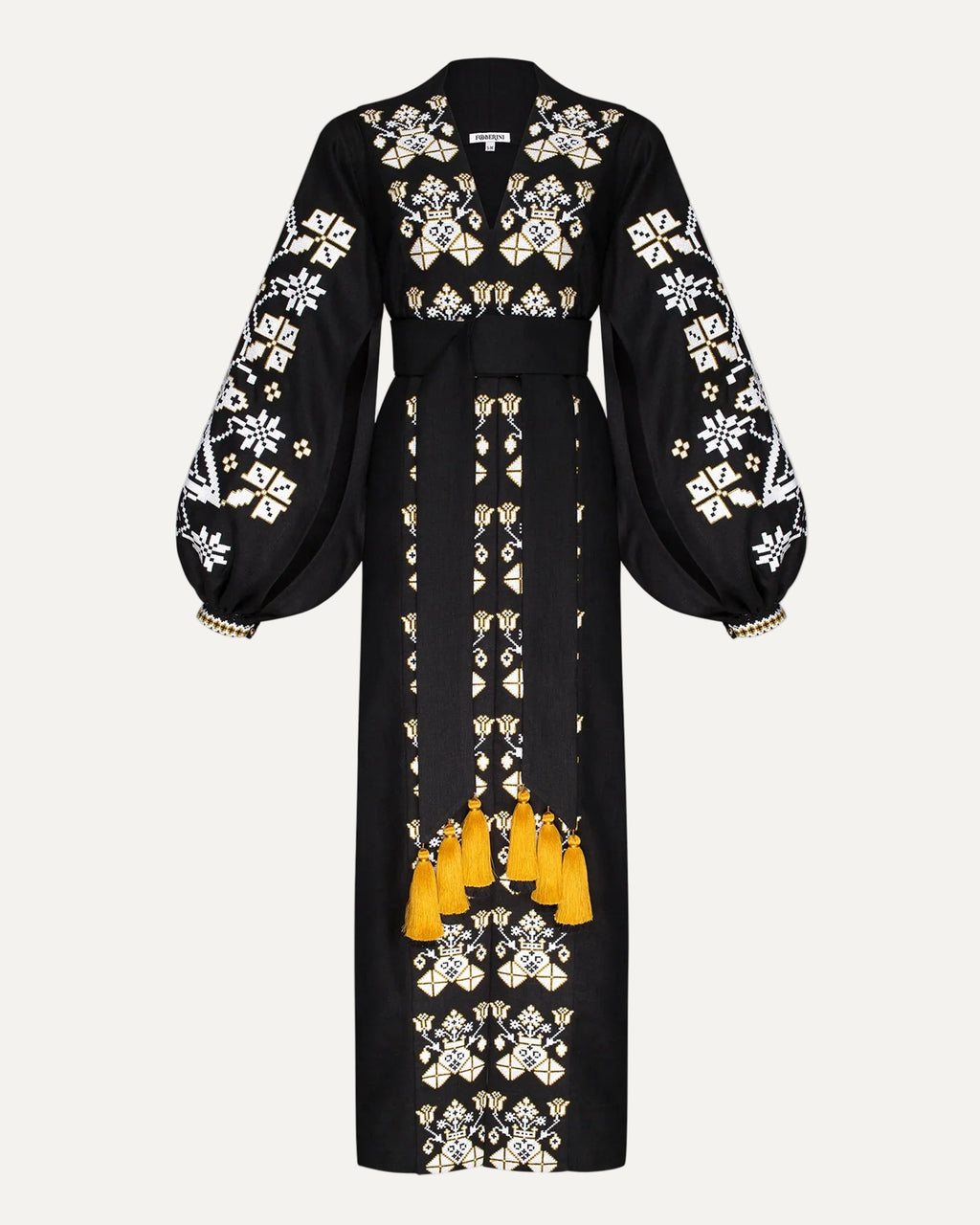 Foberini, Embroidered dress, white, floral motif, hand-embroidered