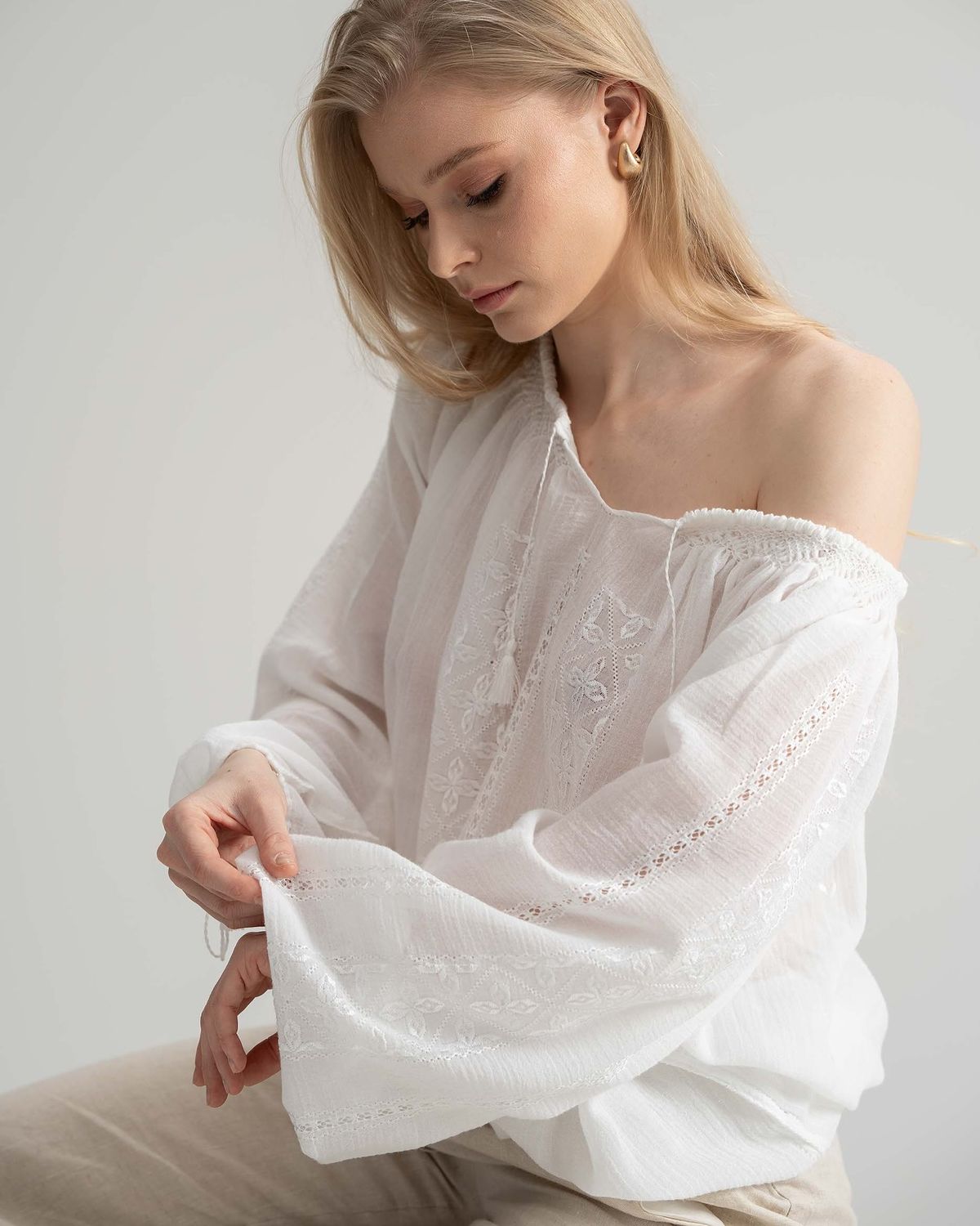 Alba Handcrafted Romanian Blouse