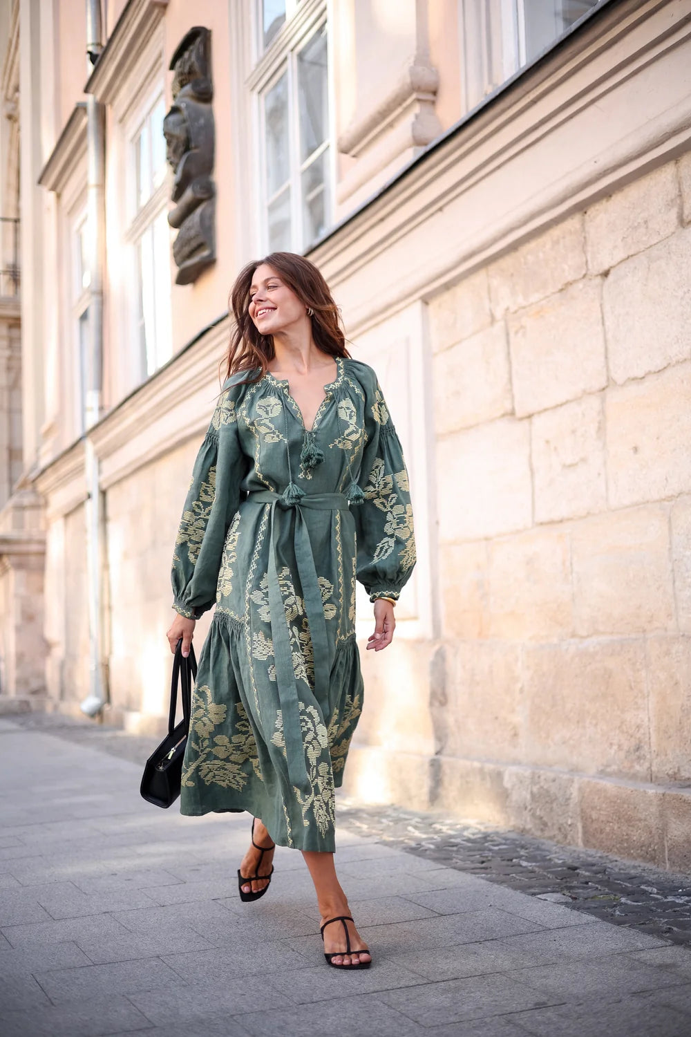 Floral embroidery maxi Dress  Elysian Garden