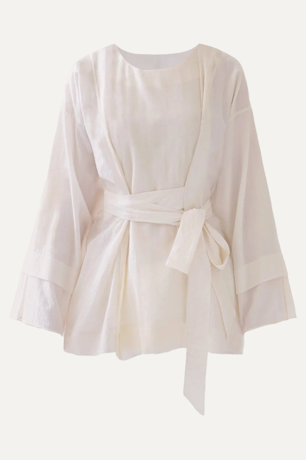 White robe with a belt on a white background