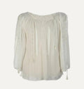 Authentic handmade Romanian blouse, silk, geometric motif, hand-embroidered