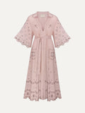 Glass House maxi dress in powder pink linen by My Sleeping Gypsy