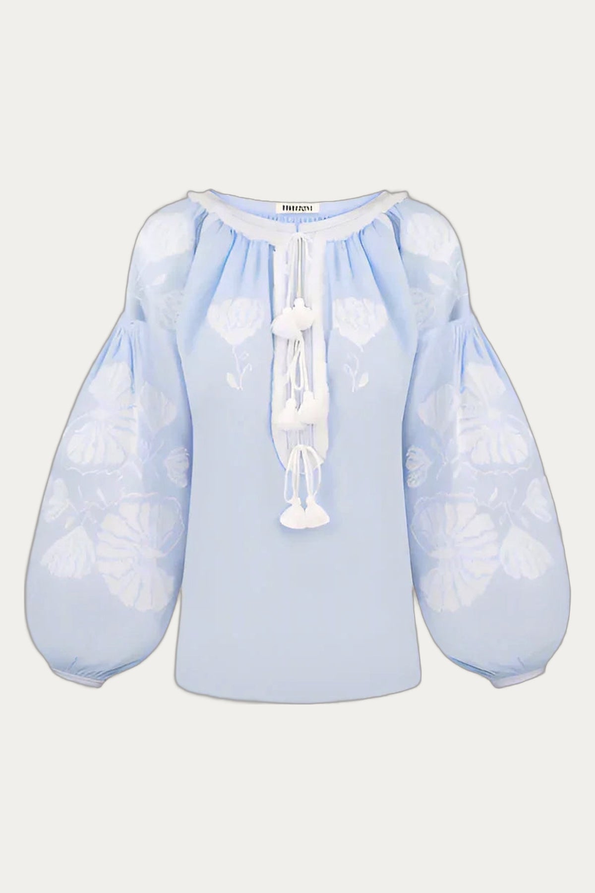 “Blue Lily” Vyshyvanka style blouse by Foberini