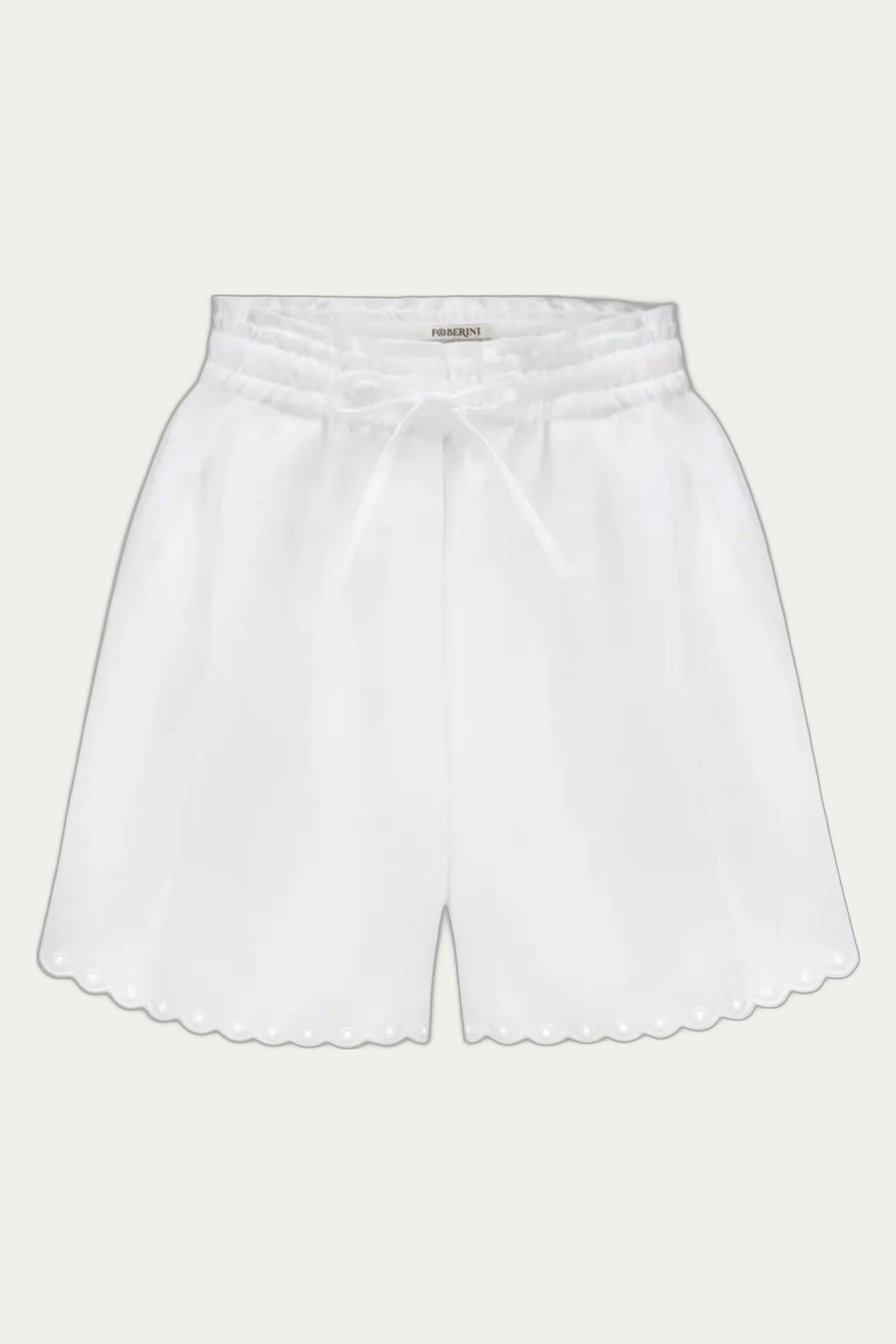 Blue linen shorts with scalloped edge Ruzha Foberini by Foberini