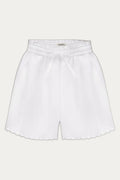 Blue linen shorts with scalloped edge Ruzha Foberini by Foberini