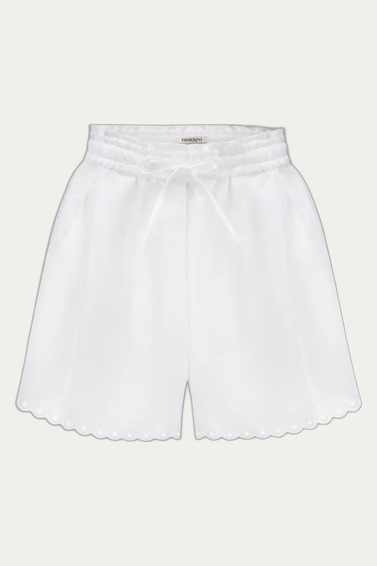 Blue linen shorts with scalloped edge Ruzha Foberini by Foberini