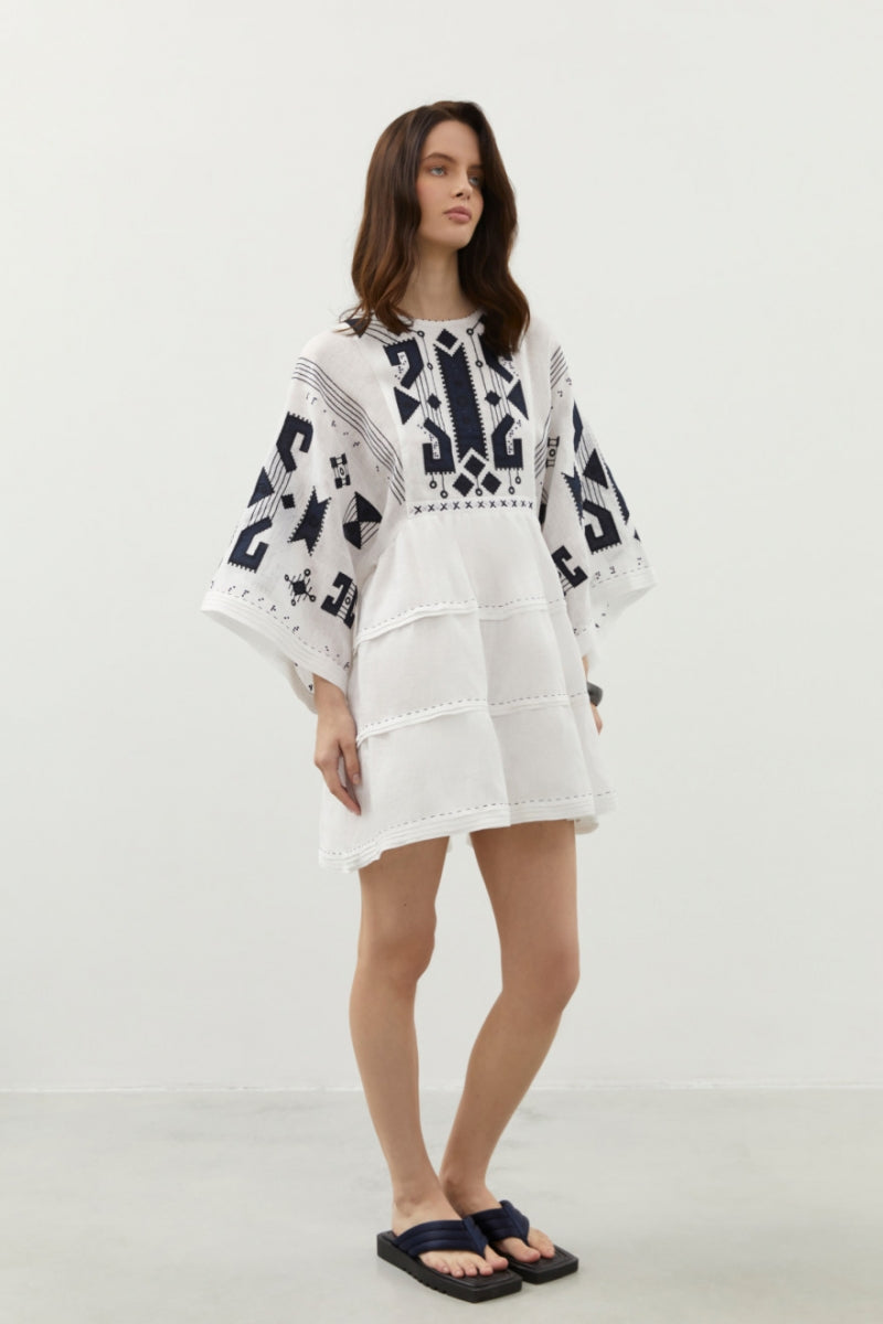 Rochie broderie neagră Braille