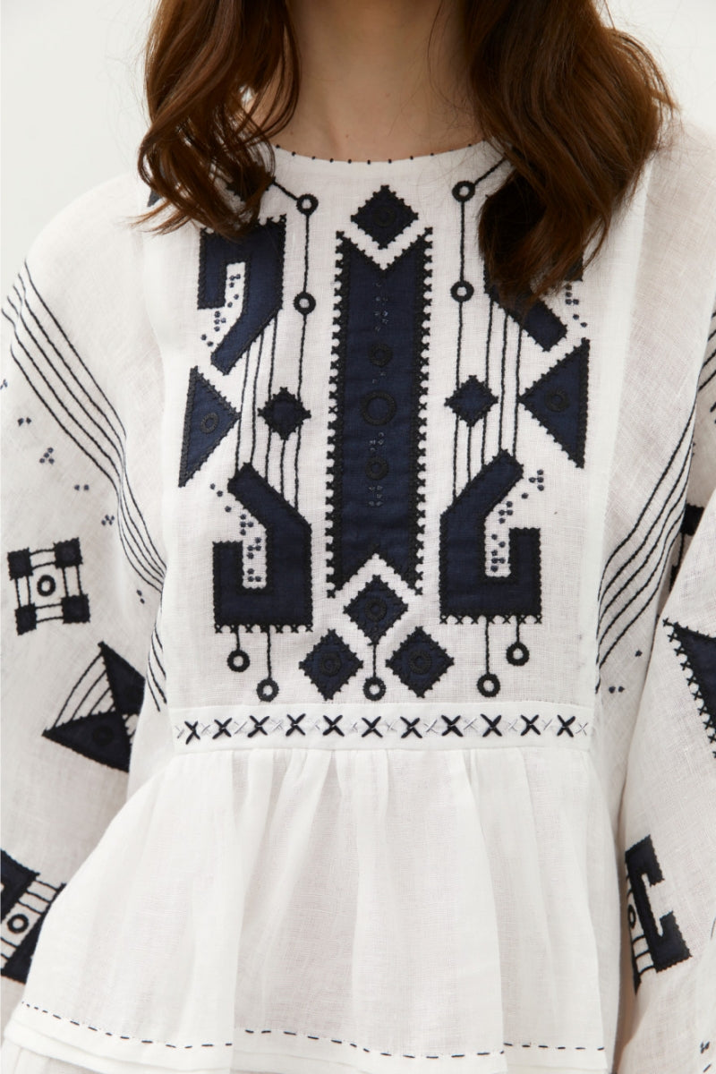 Rochie broderie neagră Braille