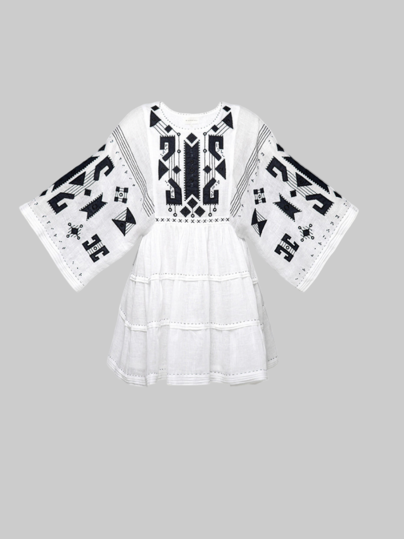 Rochie broderie neagră Braille