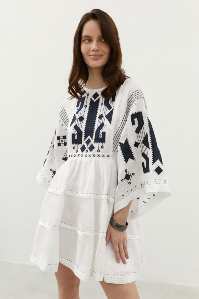 Rochie broderie neagră Braille