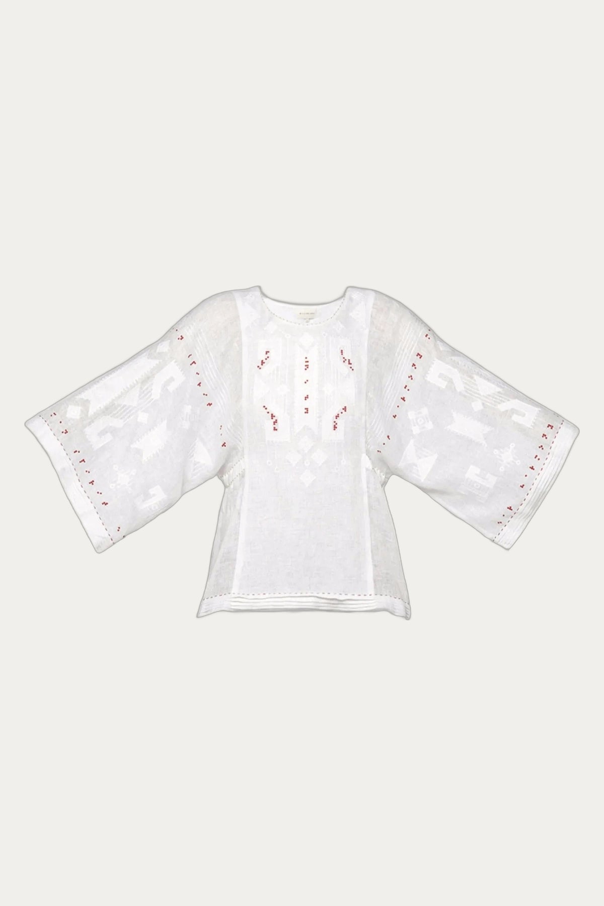Braille  Embroidered Blouse in White by My Sleeping Gypsy