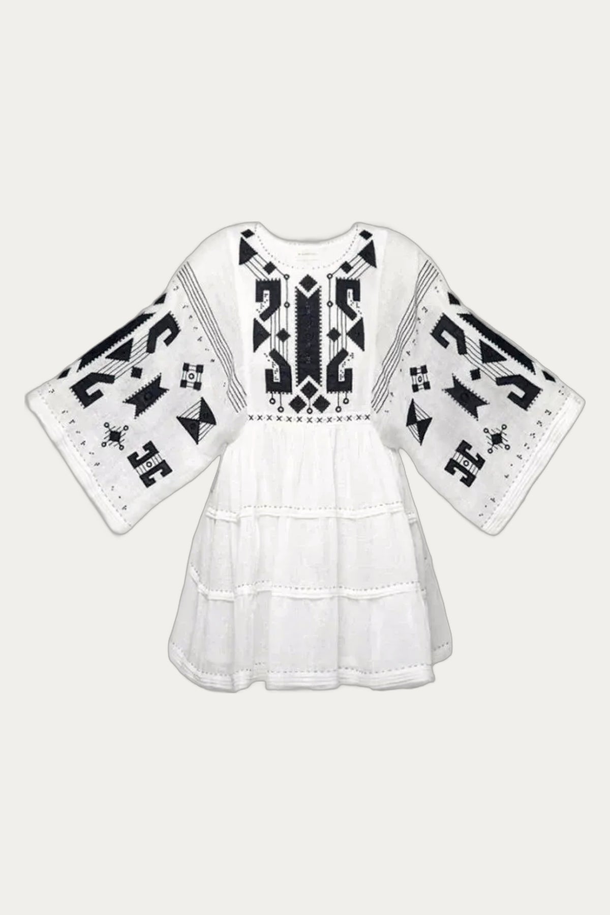 Braille Mini Dress Black Embroidery by My Sleeping Gypsy