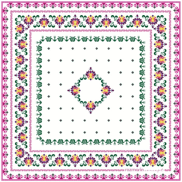 Esarfă mătase model Lalele Colorate