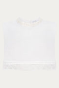 Desert Rose Sleeveless Linen Crop Top with Richelieu Embroidery – White by ANNABO