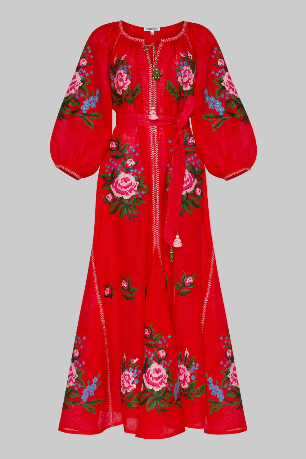 Rochie din in brodată manual – Evelyn 