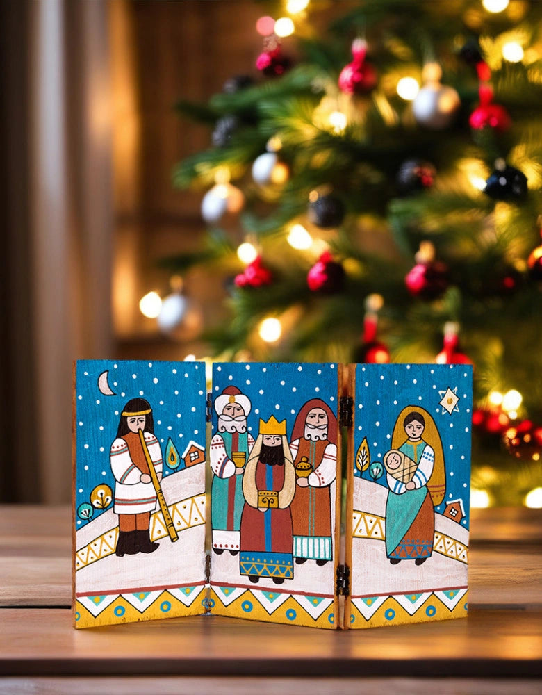 Faltbare Weihnachtskrippe „Zigzag“ – Weihnachtssouvenir