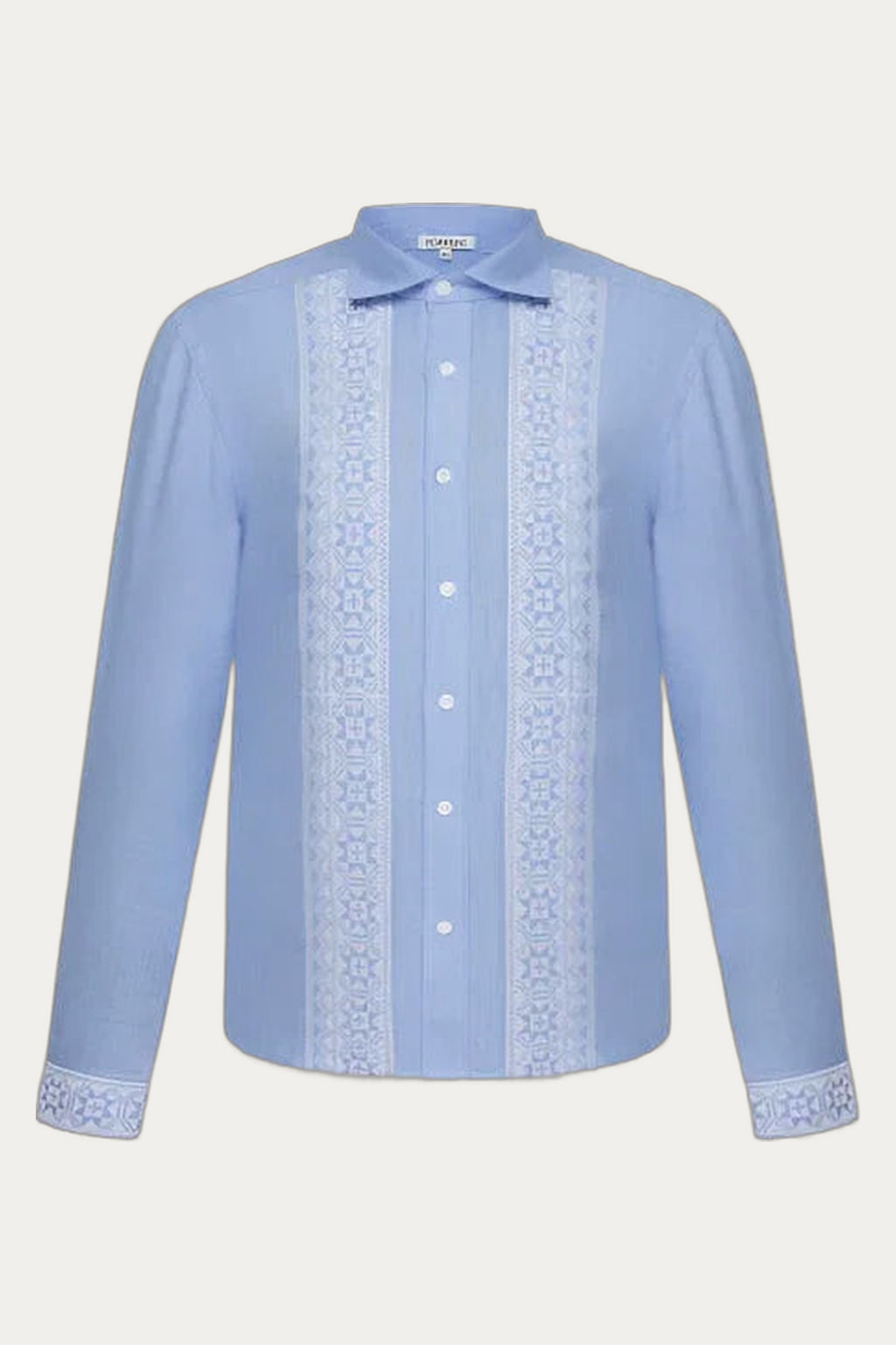 Embroidered blue man shirt by Foberini