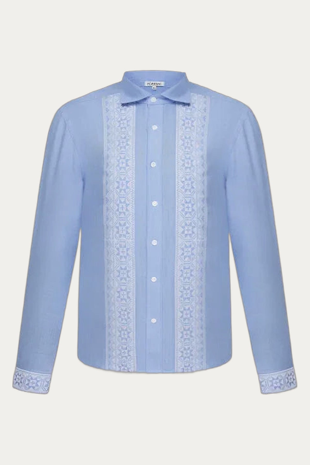 Embroidered blue man shirt by Foberini
