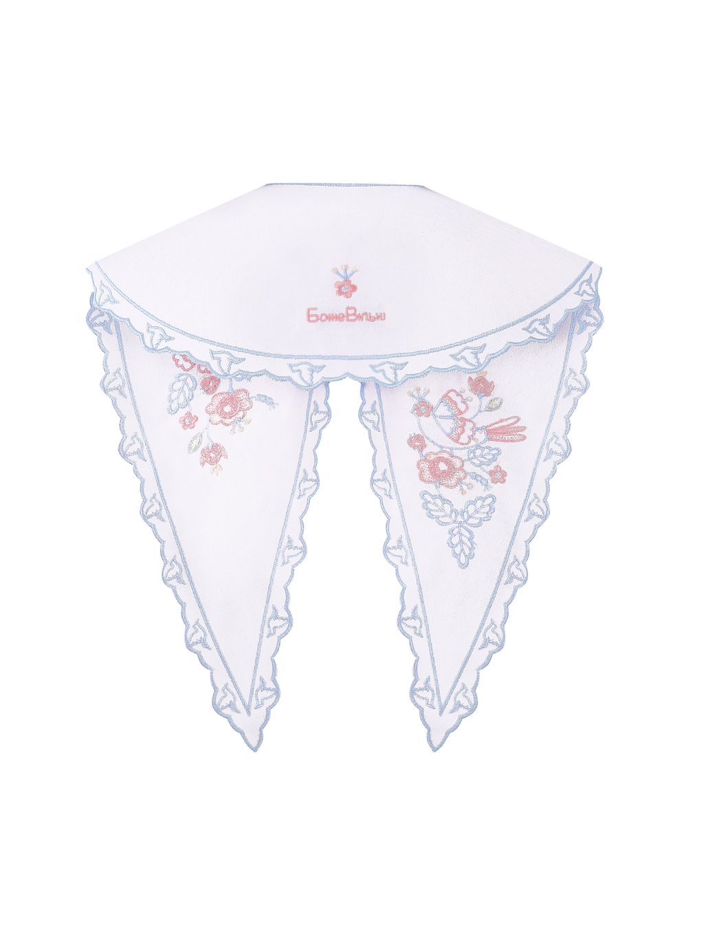 Foberini Linen Blue Embroidery Collar