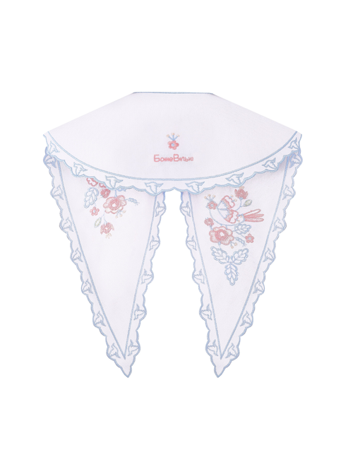 Foberini Linen Blue Embroidery Collar