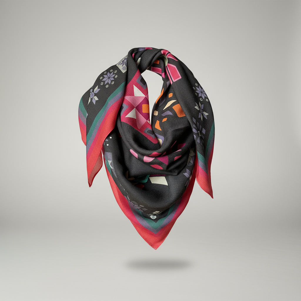 Winter jewlery folk pattern scarf