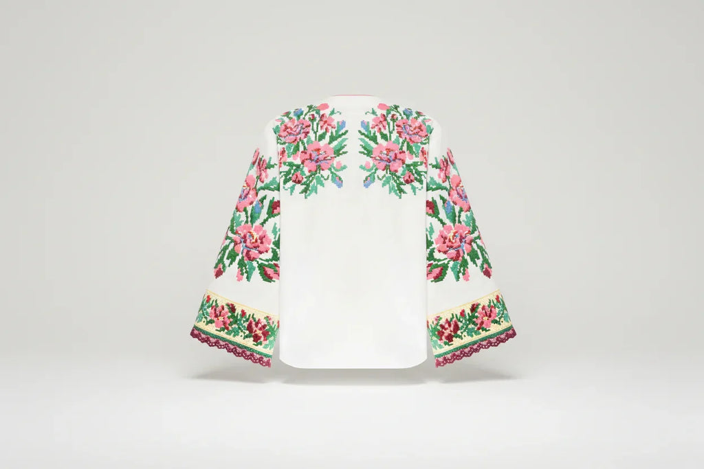 Bukovina embroidered linen blouse
