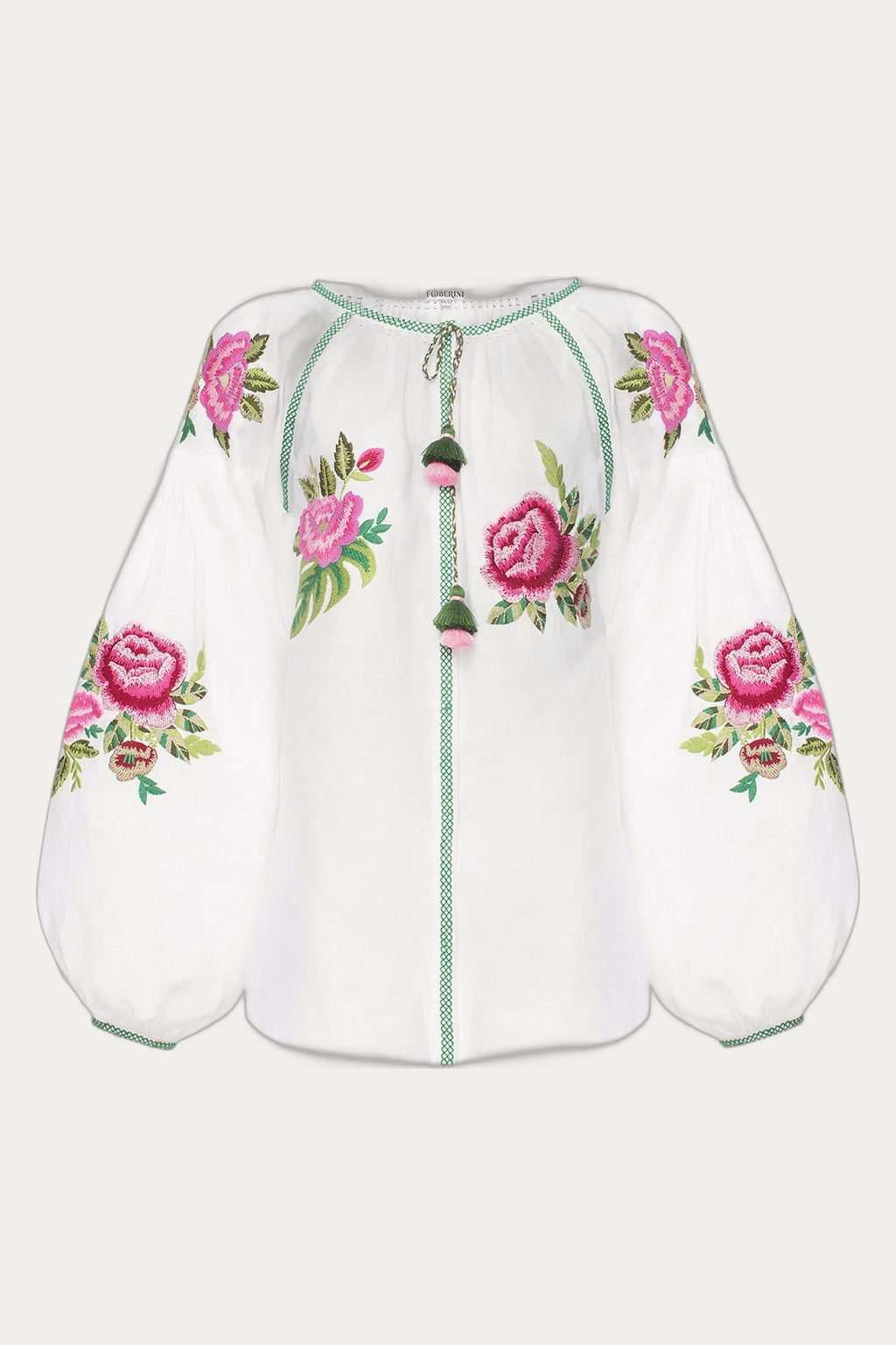 Floral Intricate Embroidery baloon sleeved blouse by Foberini