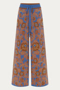 Floral Jacquard Merino Wool Pants 'Mirage Bloom' by ANNABO
