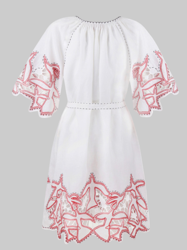 Rochie broderie Richelieu  Alba  Flying Home