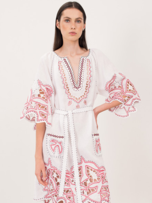 Rochie broderie Richelieu  Alba  Flying Home