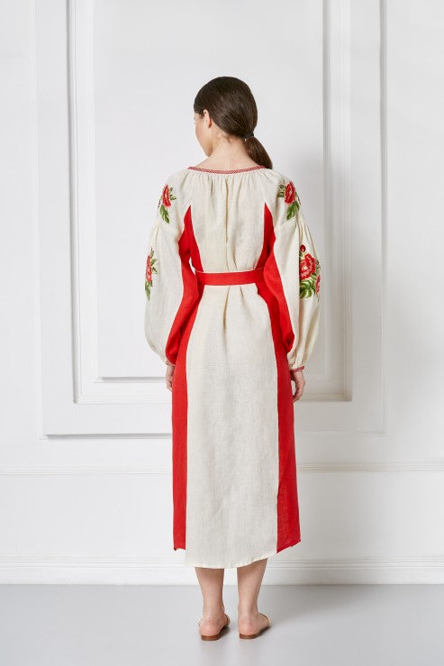 Rochie midi Flora Foberini Lucrata Manual