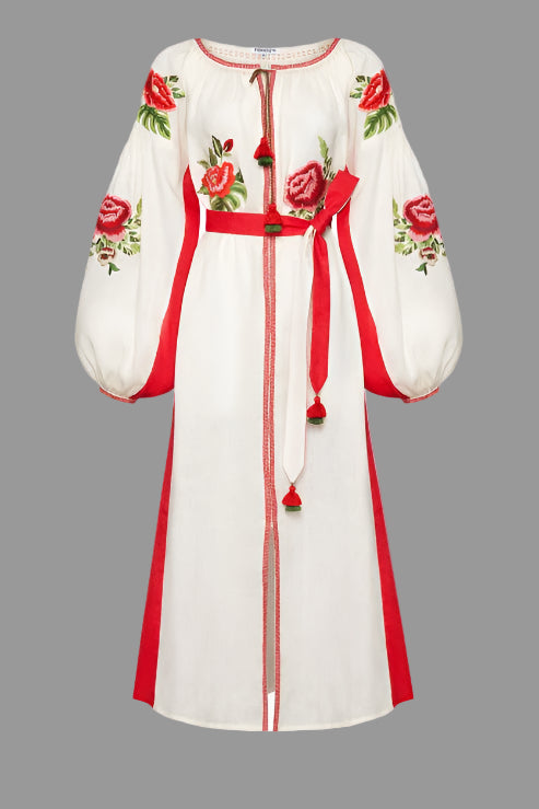 Rochie midi Flora Foberini Lucrata Manual