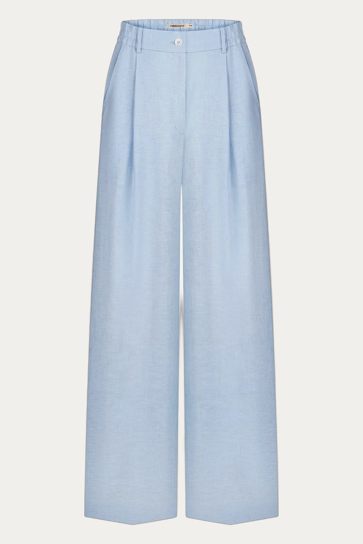 Foberini palazzo linen trousers in blue by Foberini